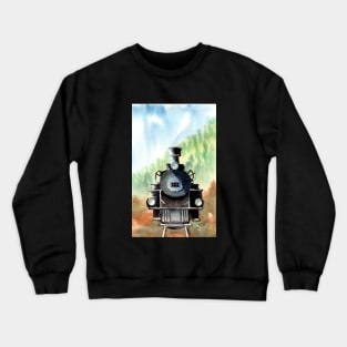 Old Steam Engine Watercolor Crewneck Sweatshirt